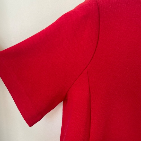 Talbots Red Ponte Short Sleeve Top - Picture 3 of 11